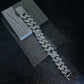 925 Silver VVS Moissanite Miami Two Rows Stone Setting Cuban Bracelet (CBAC)