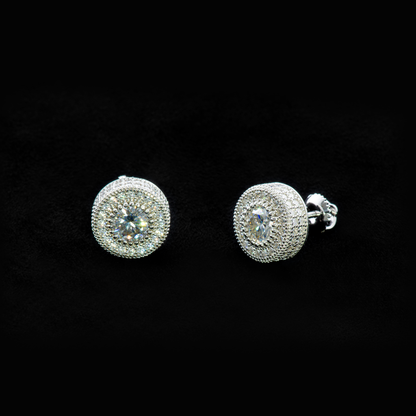 925 Silver Moissanite Iced Out Ear Stud Earring Piercing (EPAC)
