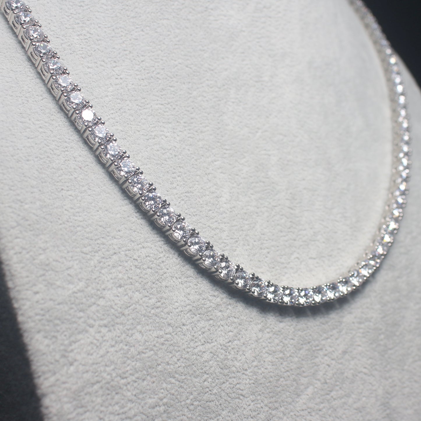 925 Silver VVS Moissanite 3mm 4mm 5mm 6mm Necklace Tennis Chain (TCAA)